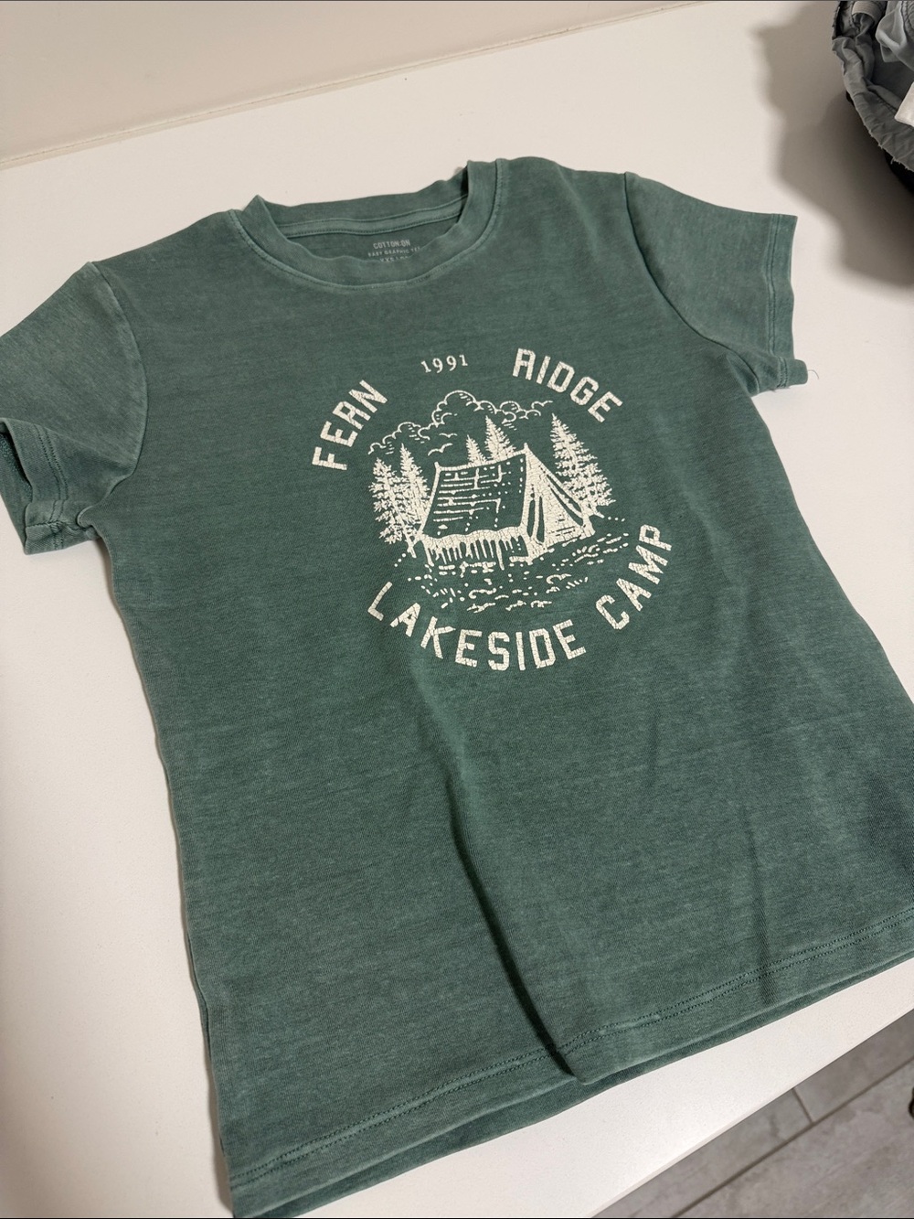 Cotton On XXS Lakeside Camp Graphic Tee - Green